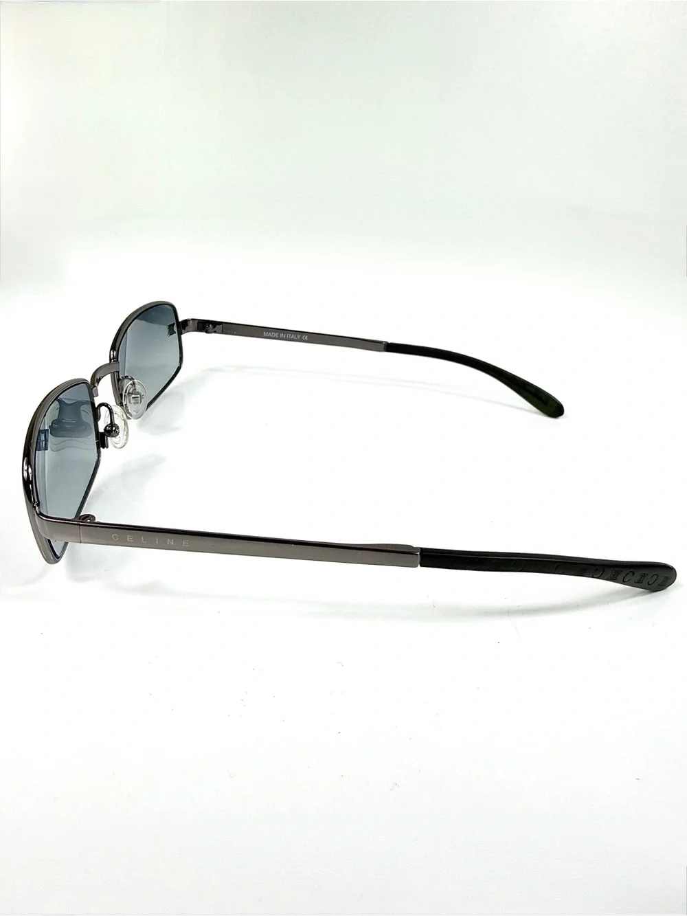 Celine SC1019 568 Vtg Sunglasses Gunmetal Rectangle Triomphe Y2K Deadstock Set